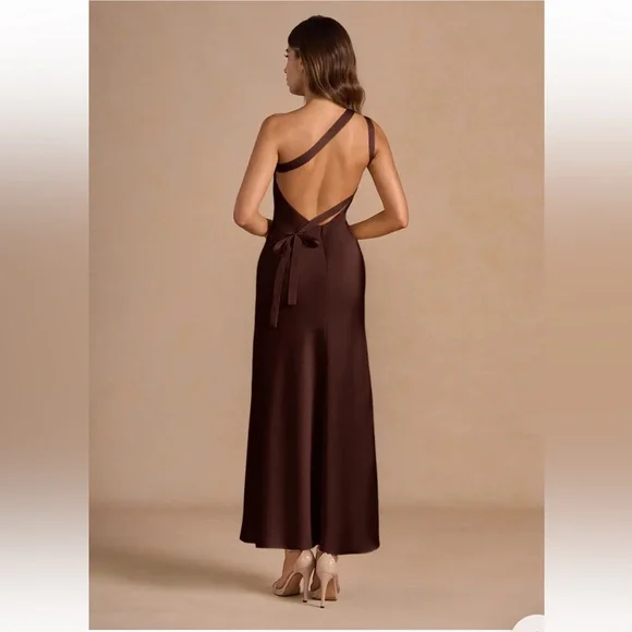 Azazie Monroe Mocha Coco Maxi Dress - Picture 2 of 5